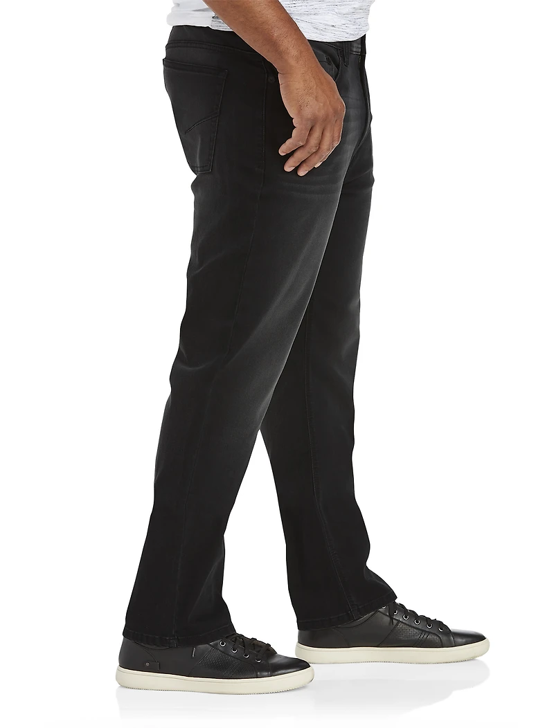 Washed Black Athletic-Fit Stretch Jeans