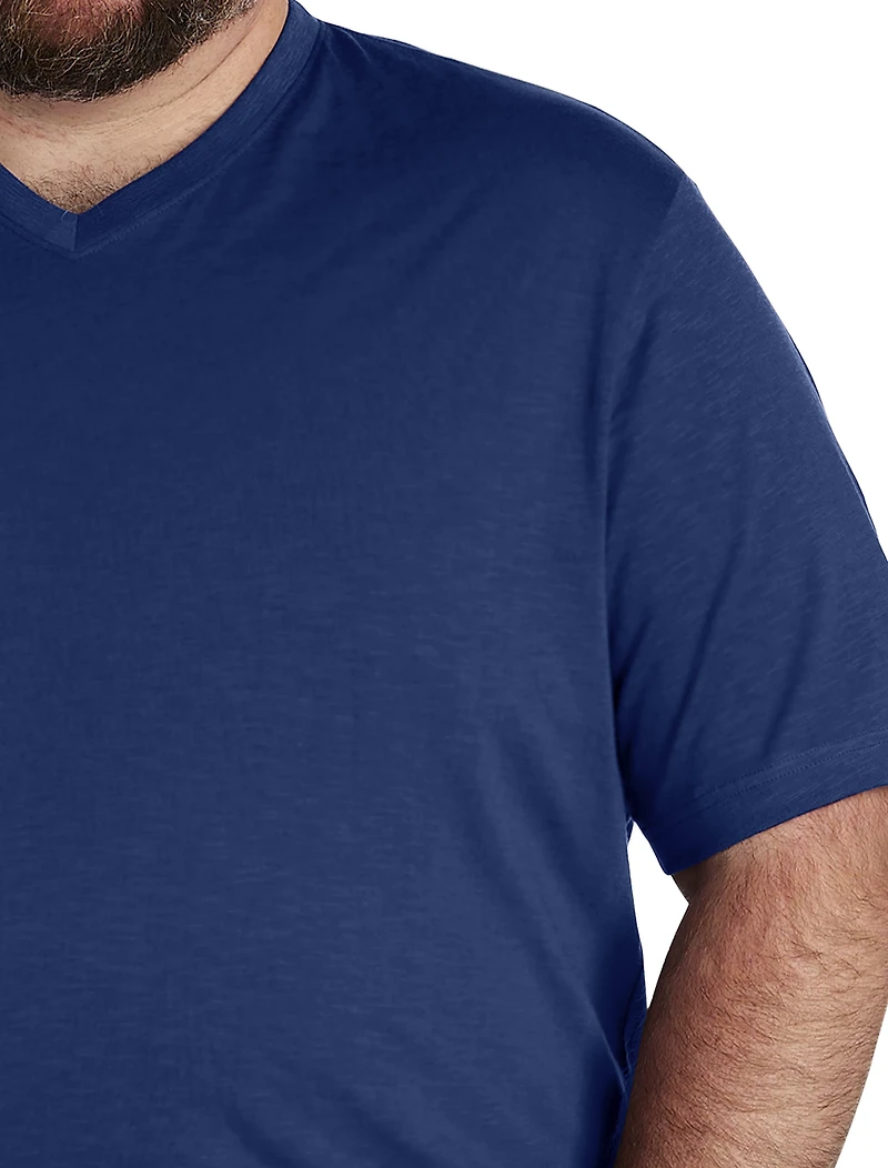 Slub Knit V-Neck T-Shirt