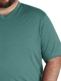 Slub Knit V-Neck T-Shirt