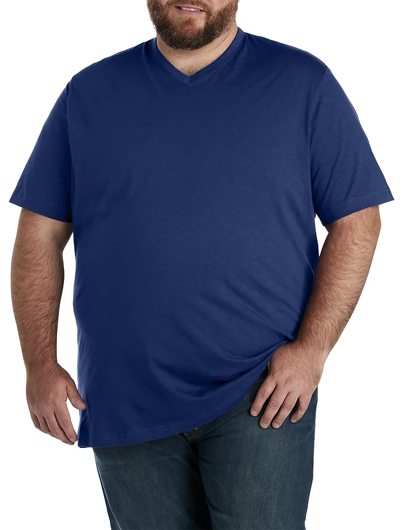 Slub Knit V-Neck T-Shirt