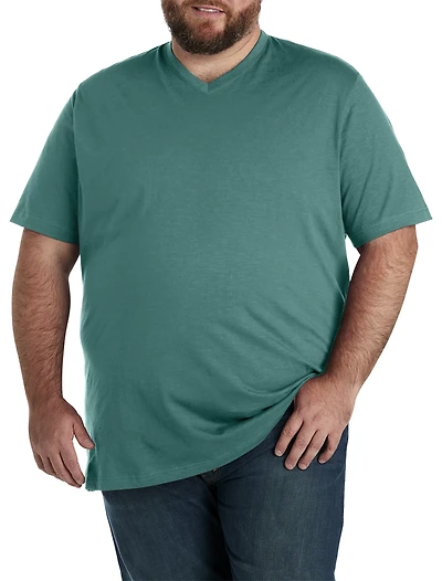 Slub Knit V-Neck T-Shirt