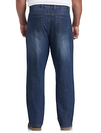 Basic Blue Relaxed-Fit Stretch Jeans