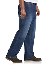Basic Blue Relaxed-Fit Stretch Jeans