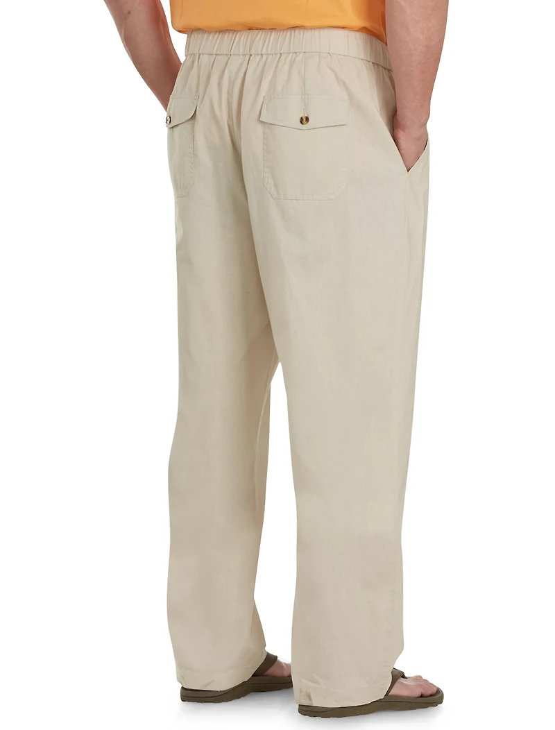 Linen-Blend Drawstring Pants