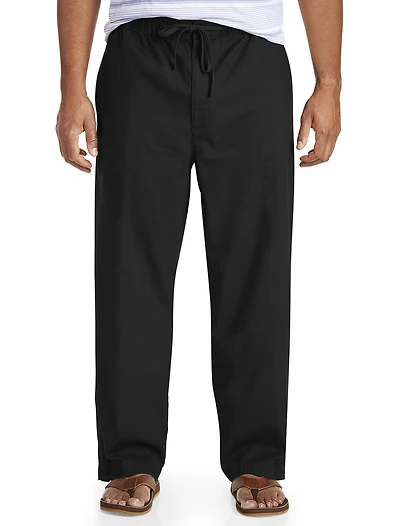 Linen-Blend Drawstring Pants