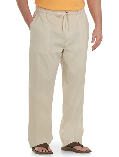 Linen-Blend Drawstring Pants