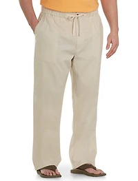 Linen-Blend Drawstring Pants