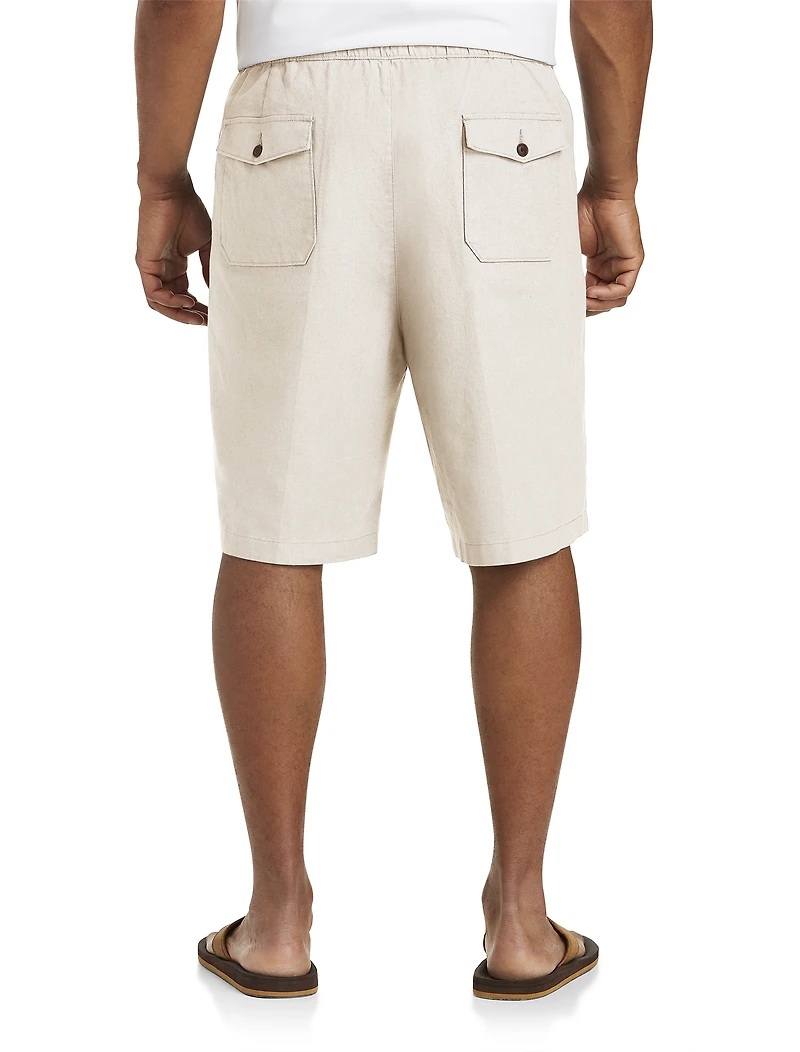 Linen-Blend Drawstring Shorts