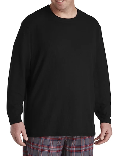 Long-Sleeve Waffle-Knit Crewneck Tee