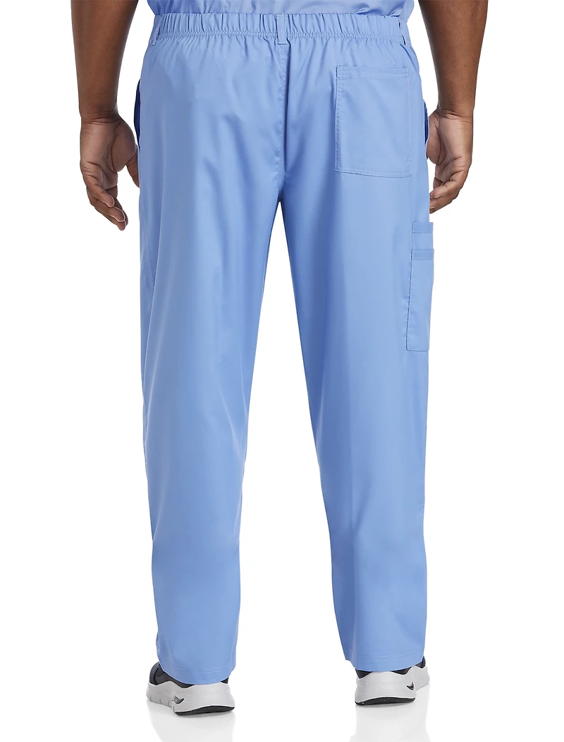 Elastic-Back Cargo Scrub Pants
