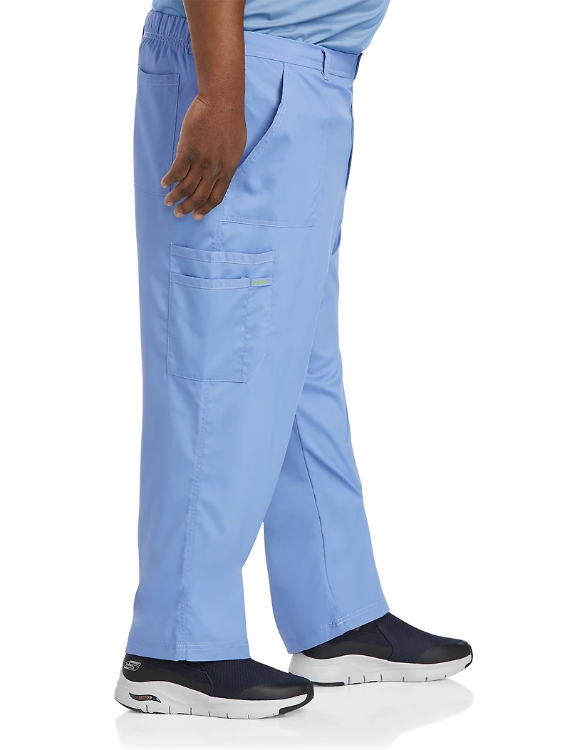 Elastic-Back Cargo Scrub Pants