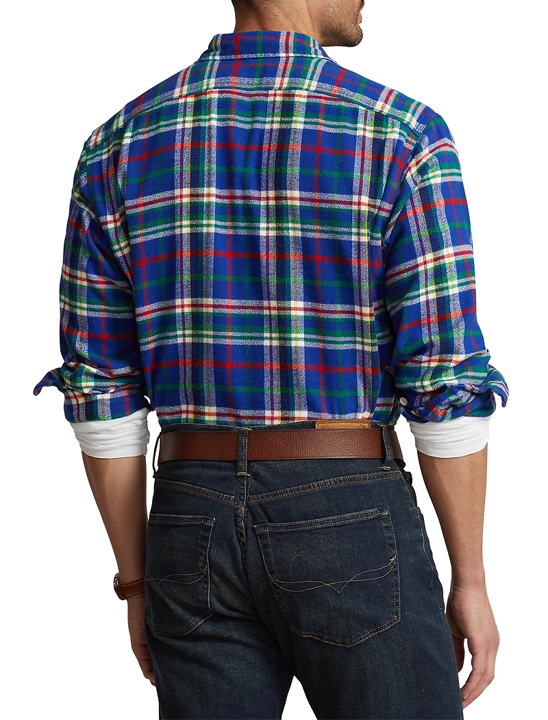 Multi Plaid Flannel Sport Shirt