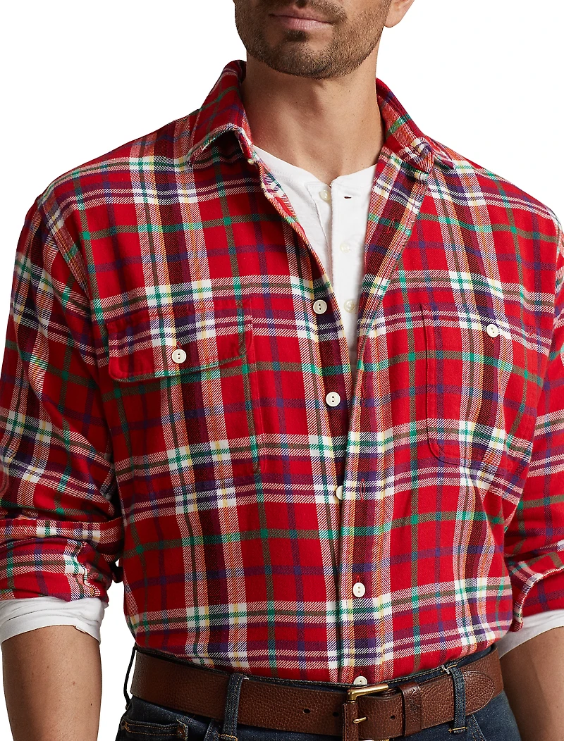 Plaid Flannel Sport Shirt