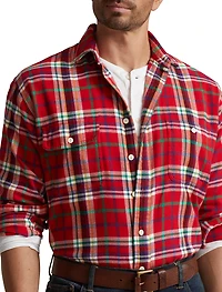 Plaid Flannel Sport Shirt