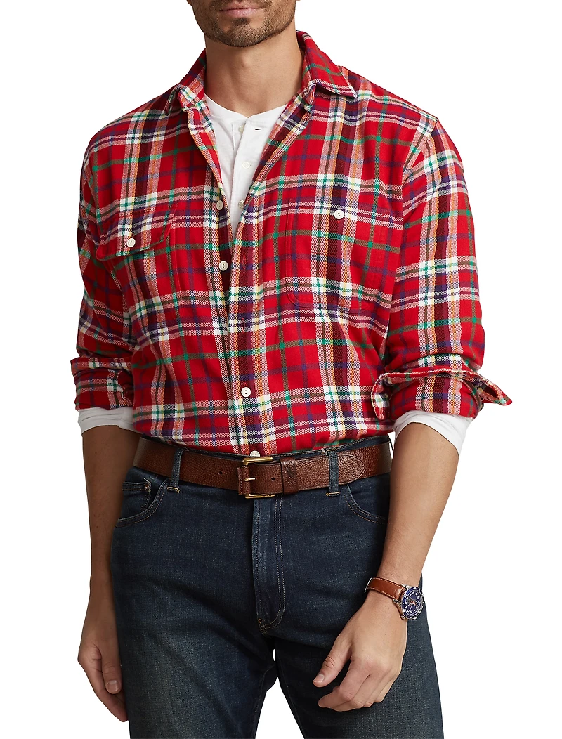 Plaid Flannel Sport Shirt