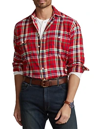 Plaid Flannel Sport Shirt