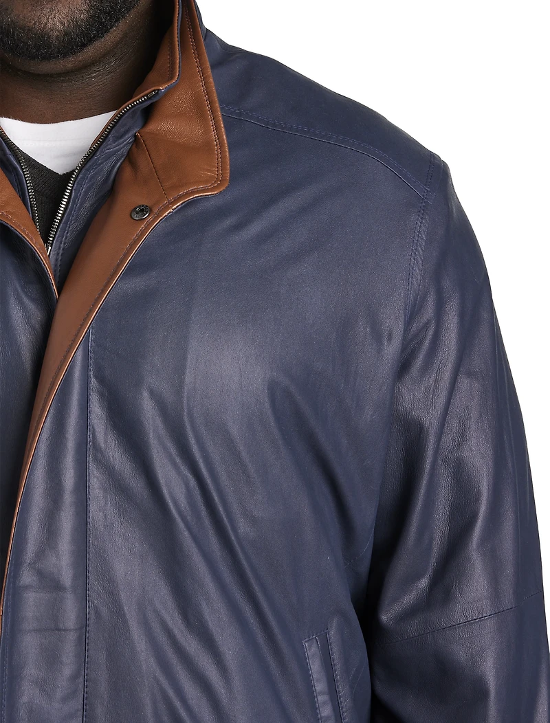 Double-Collar Leather Jacket