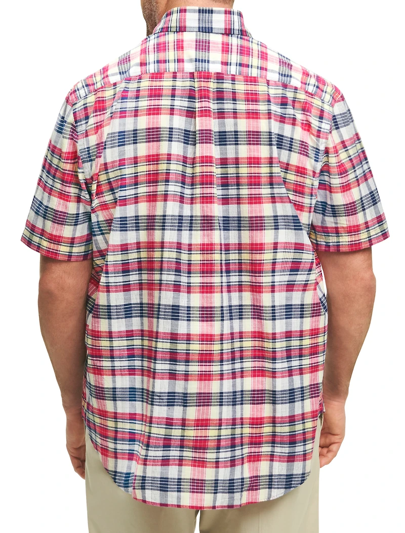 Non-Iron Madras Plaid Sport Shirt