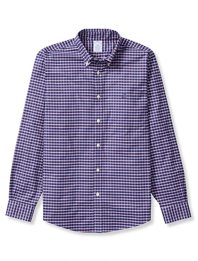 Non-Iron Oxford Plaid Sport Shirt