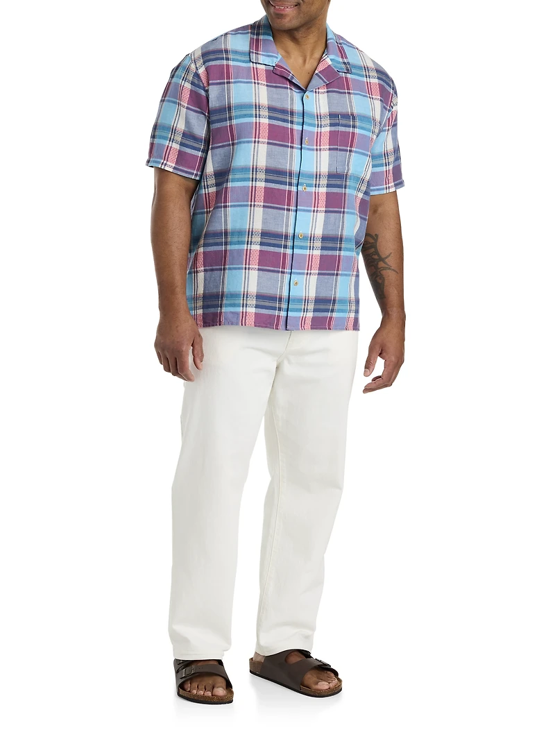 Plaid Linen Sport Shirt