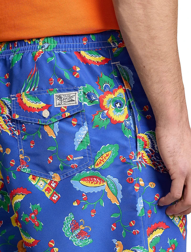 Diamond Floral Traveler Swim Trunks