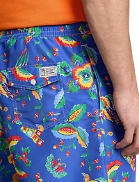 Diamond Floral Traveler Swim Trunks