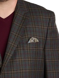 Wool-Blend Plaid Sport Coat