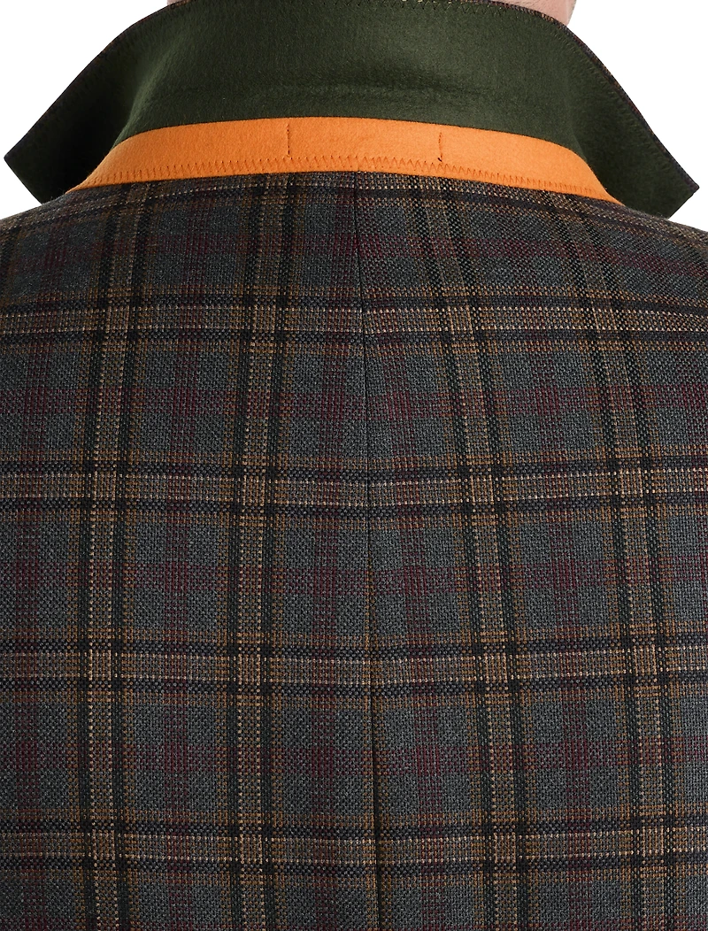 Wool-Blend Plaid Sport Coat