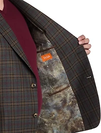 Wool-Blend Plaid Sport Coat