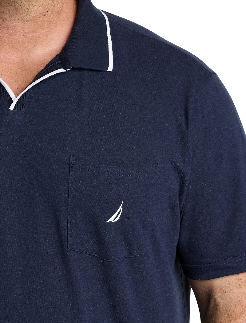 Split-Collar Polo Shirt