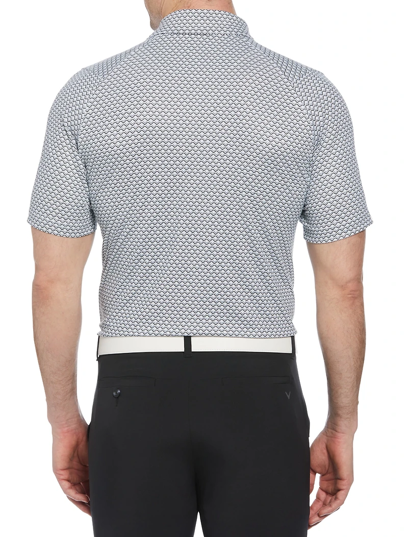 Gradient Chevron Print Polo Shirt