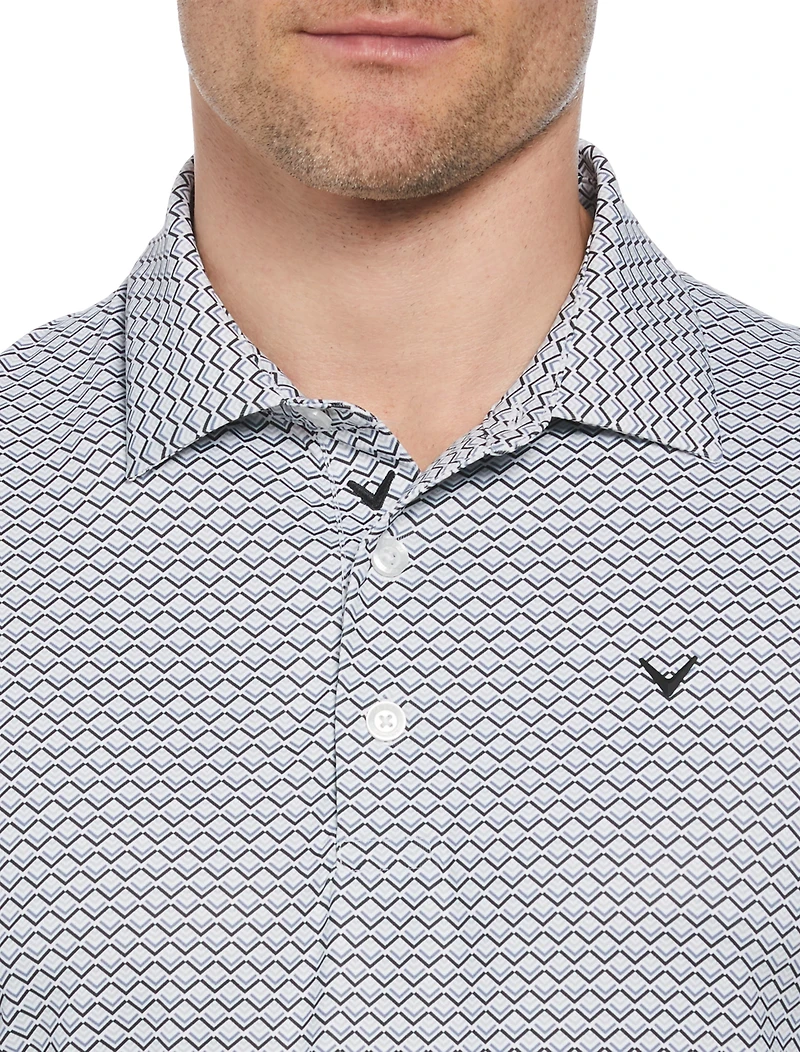 Gradient Chevron Print Polo Shirt