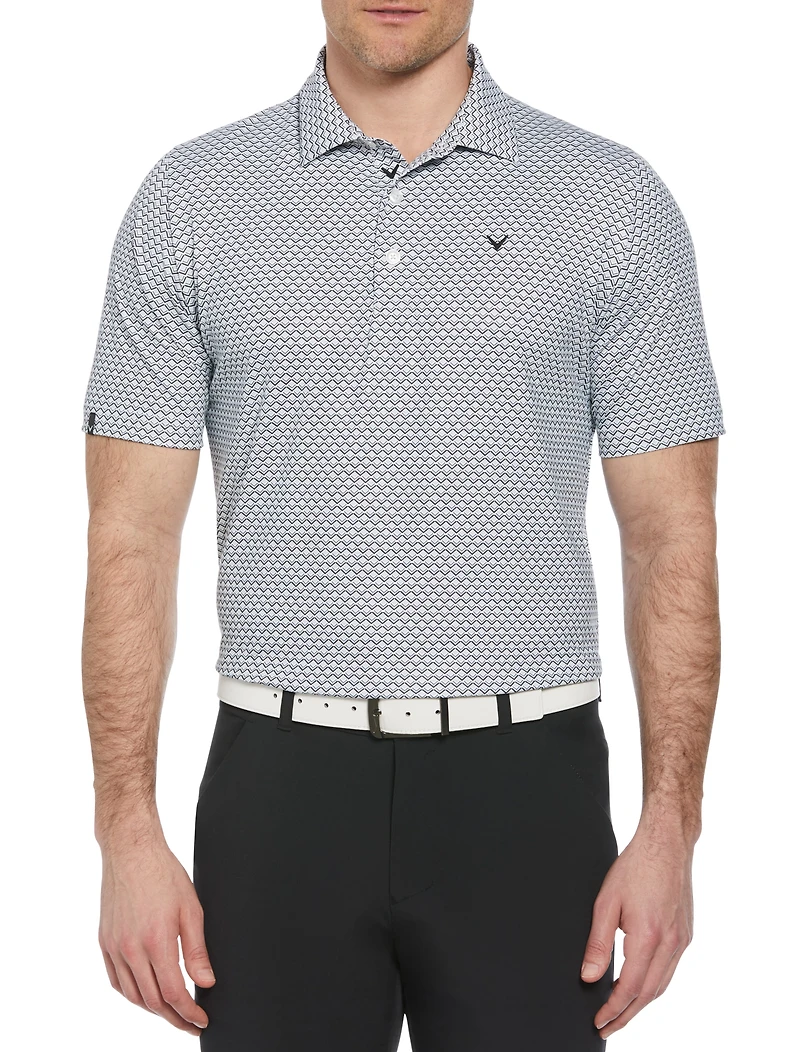 Gradient Chevron Print Polo Shirt