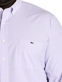 Stretch Poplin Striped Sport Shirt