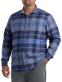 Canyon Beach Stretch Pebble Cay Plaid Flannel Shirt