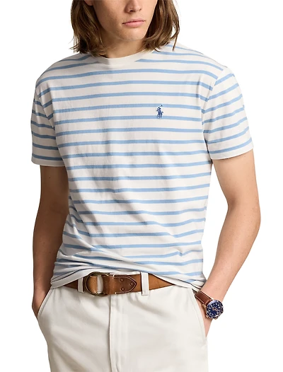 Striped Jersey Crewneck T-Shirt