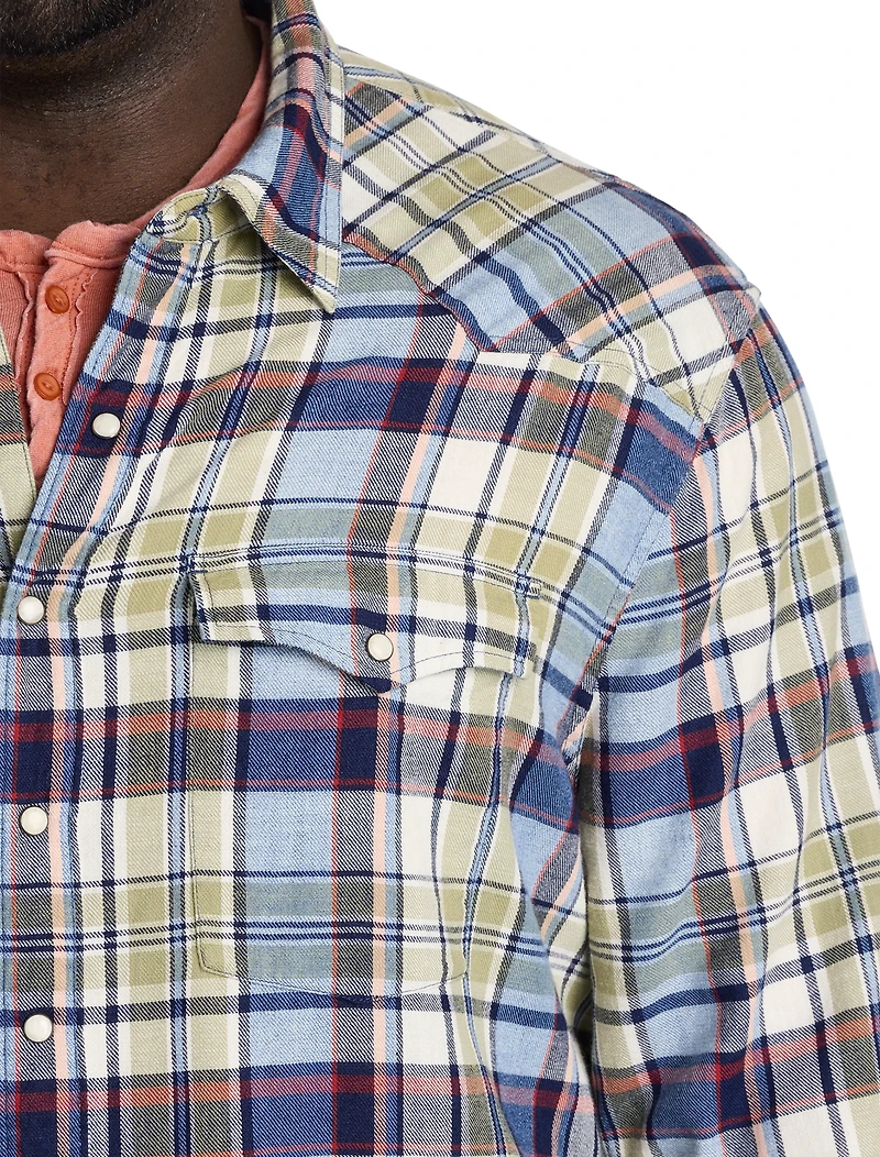 Indigo Plaid Western Sport Shirt
