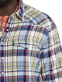 Indigo Plaid Western Sport Shirt