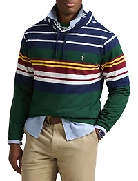 Striped Long-Sleeve Hooded T-Shirt 