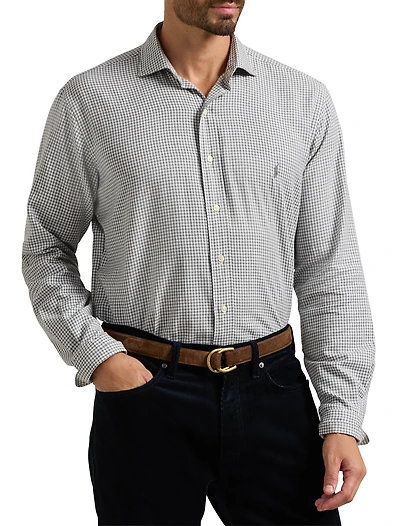 Gingham Twill Sport Shirt