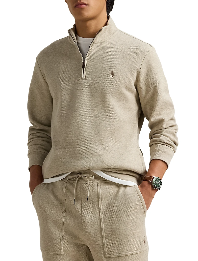 Double-Knit Mesh 1/4-Zip Pullover