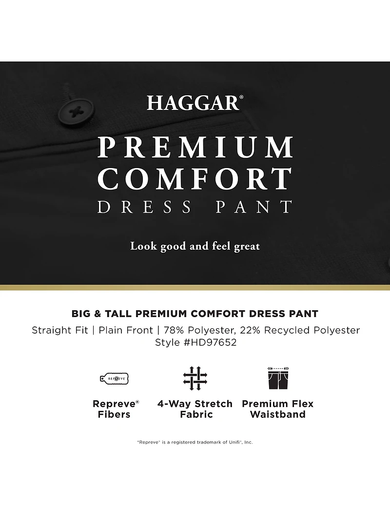 Comfort Straight-Fit Flat-Front Stretch Dress Pants