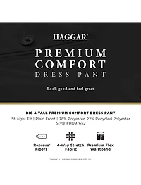 Comfort Straight-Fit Flat-Front Stretch Dress Pants