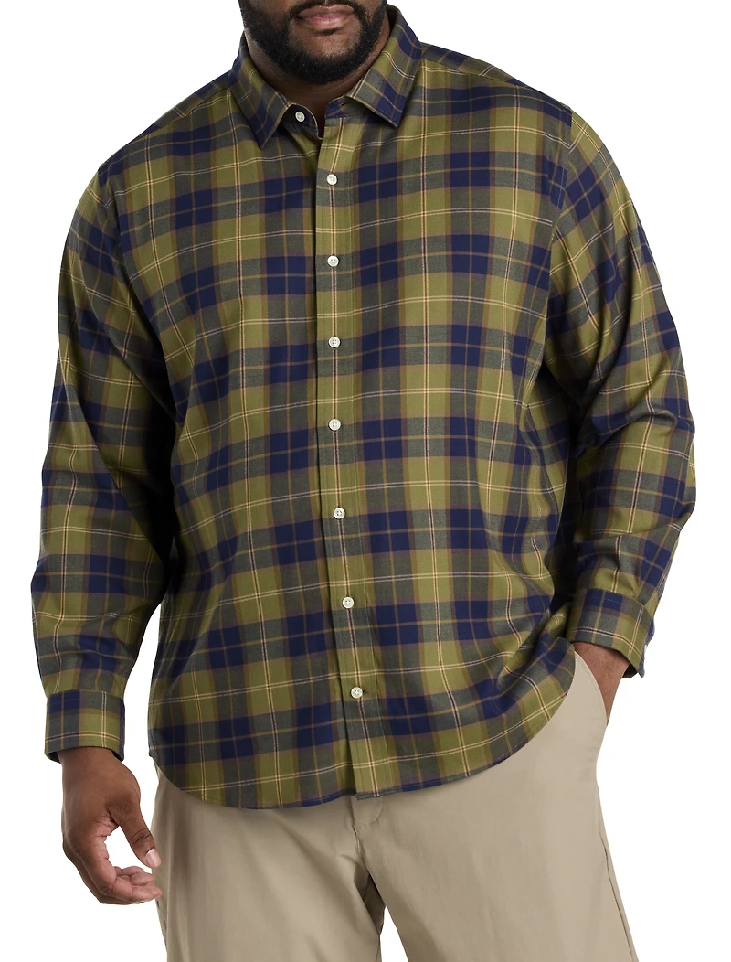 On-The-Go Performance Plaid Flannel Sport Shirt