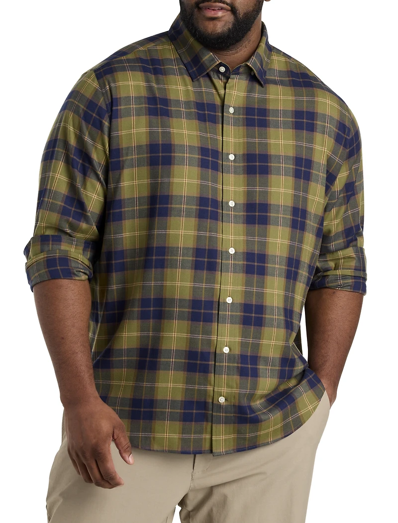 On-The-Go Performance Plaid Flannel Sport Shirt