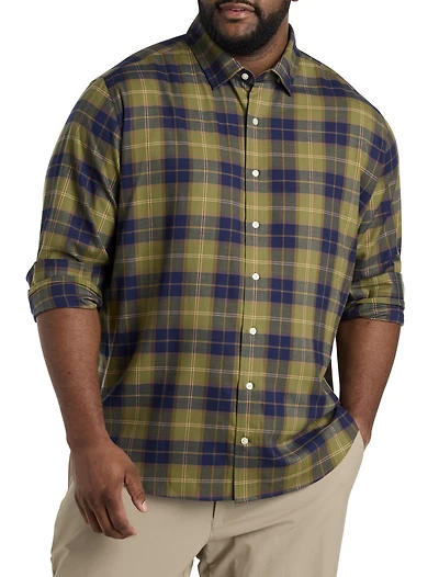 On-The-Go Performance Plaid Flannel Sport Shirt