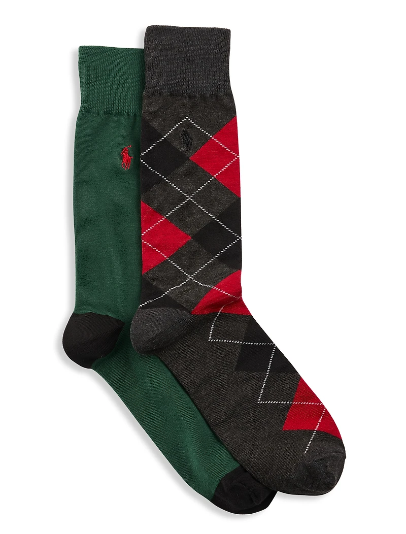 2-pk Argyle Crew Socks