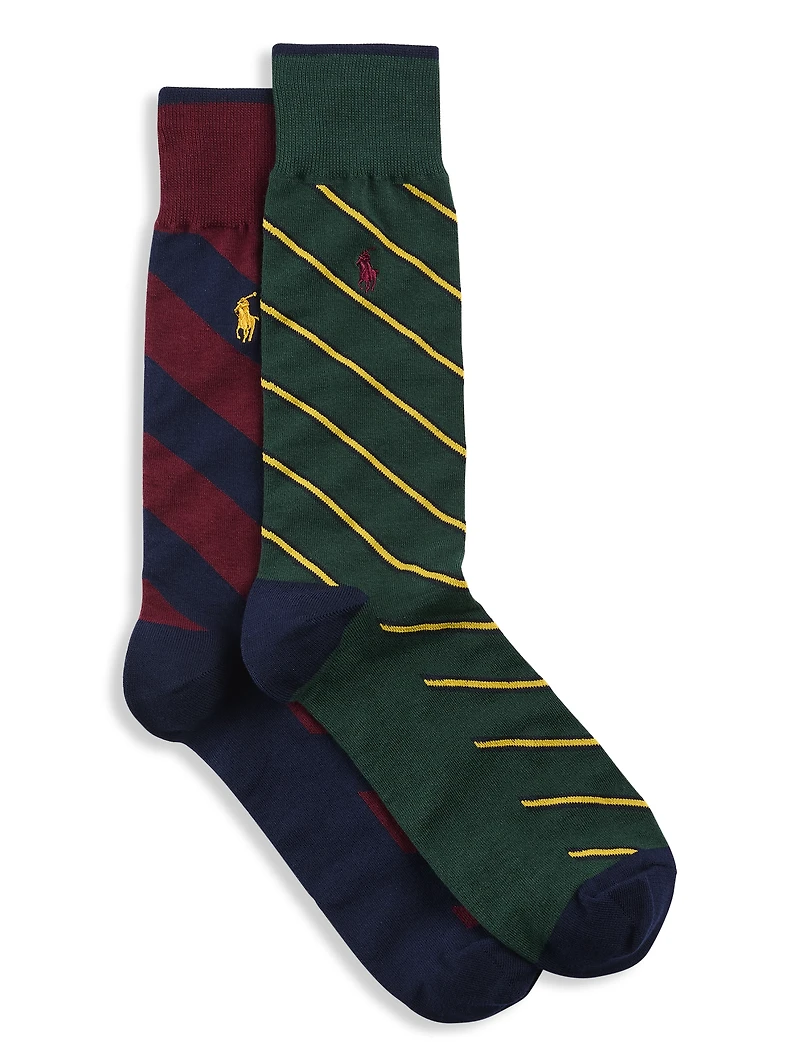 Diagonal Stripe 2-pk Crew Socks