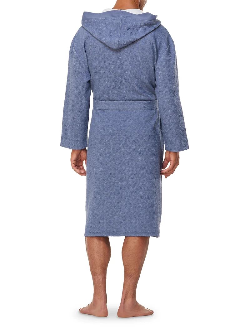 Diamond Patterned Hooded Robe