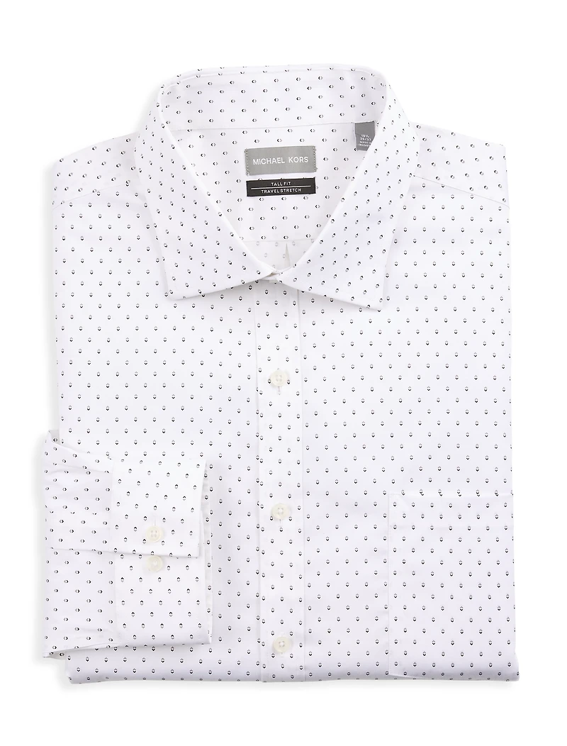 Non-Iron Geometric Print Dress Shirt